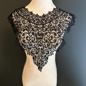 Appliqué noir, Style nuptiale, Guipure, Tour de cou, Col noir, Style vintage, À coudre, Vêtements, Robes, Art, Loisirs créatifs, Tour de cou