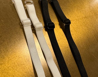 Detachable Bra Straps, Black, Ivory, Dress Bra Straps, 10mm Wide Removable Bra Straps