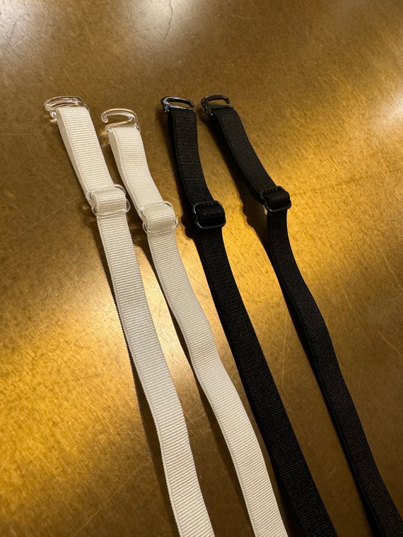 Detachable Bra Straps, Black, Ivory, Dress Bra Straps, 10mm Wide Removable  Bra Straps 