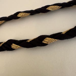 Plaited Cord, Black Gold Lurex Cord, Soft Luxurious Design, Made in UK, Crafts, Clothing, Swimwear, Sewing, Resort, Theatre, Shows, Costumes