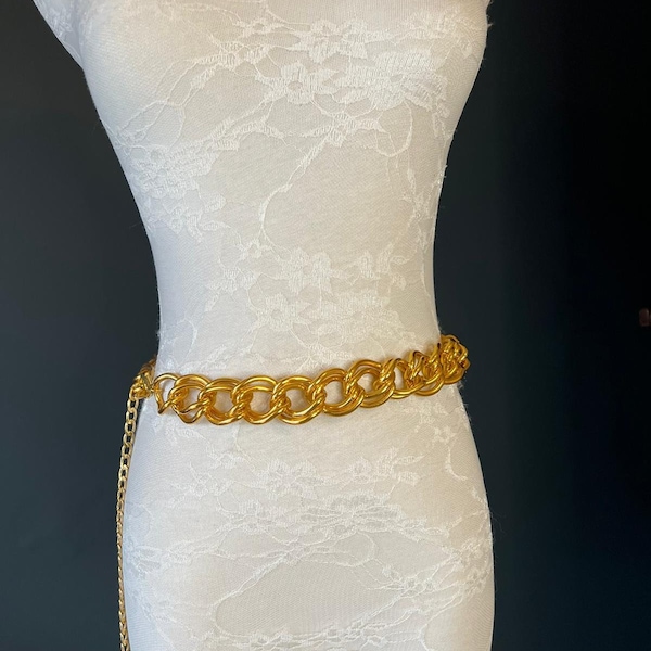 X-lange dikke kettingriem, riem met zware ketting, zilver, goud, modieuze riem, tienermaten, 18"-60", riem, cadeau, festival, couture, ventilatorontwerp