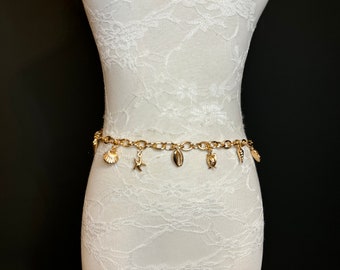 Double gold metal layered chain link dainty lightweight skinny belly chain belt 71avuxUrpoL._AC_UY300_.jpg main image 3