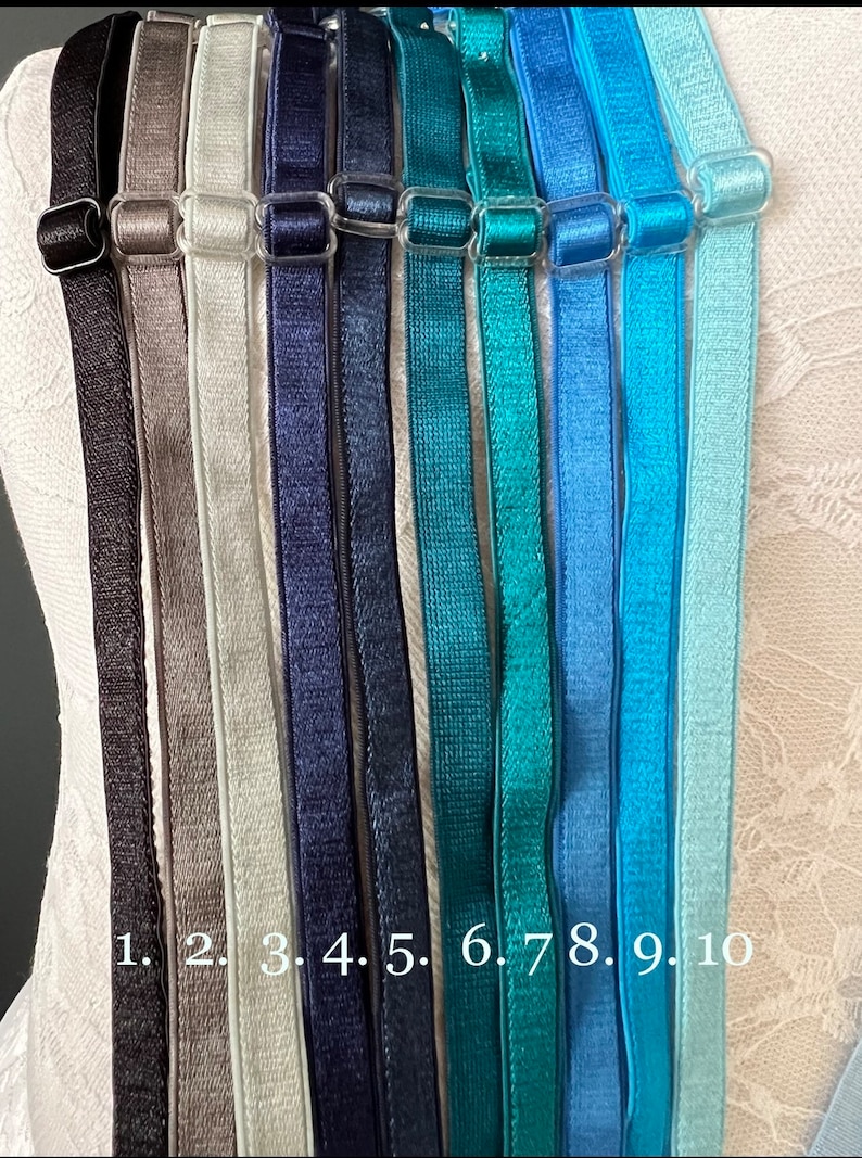 Adjustable Sewing Bra Straps, Lingerie, Swimwear Straps, 46 Colors image 2