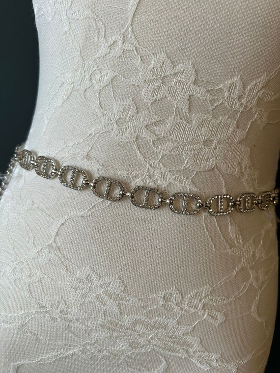 Rhinestone Chain Belt, Silver Diamanté Fashion Body Jewelry  display picture 3