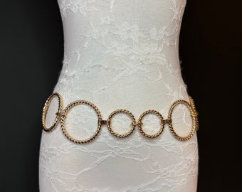Lightweight gold metal round link belly chain belt Lightweight Gold Metal Round Link Belly Chain Belt - Etsy Israel main image 2