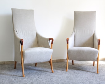 Pair of "Progetti" armchairs Umberto Asnago for Giorgetti, signed, Italy 1980s