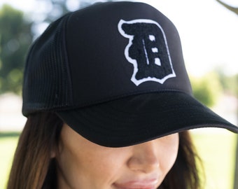 Personalized Chenille Patch Initial Trucker Hat, Old English Letter