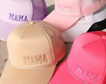 Mama Embroidered Trucker Hat, MAMA Trucker Hat, Women's Trucker Hat