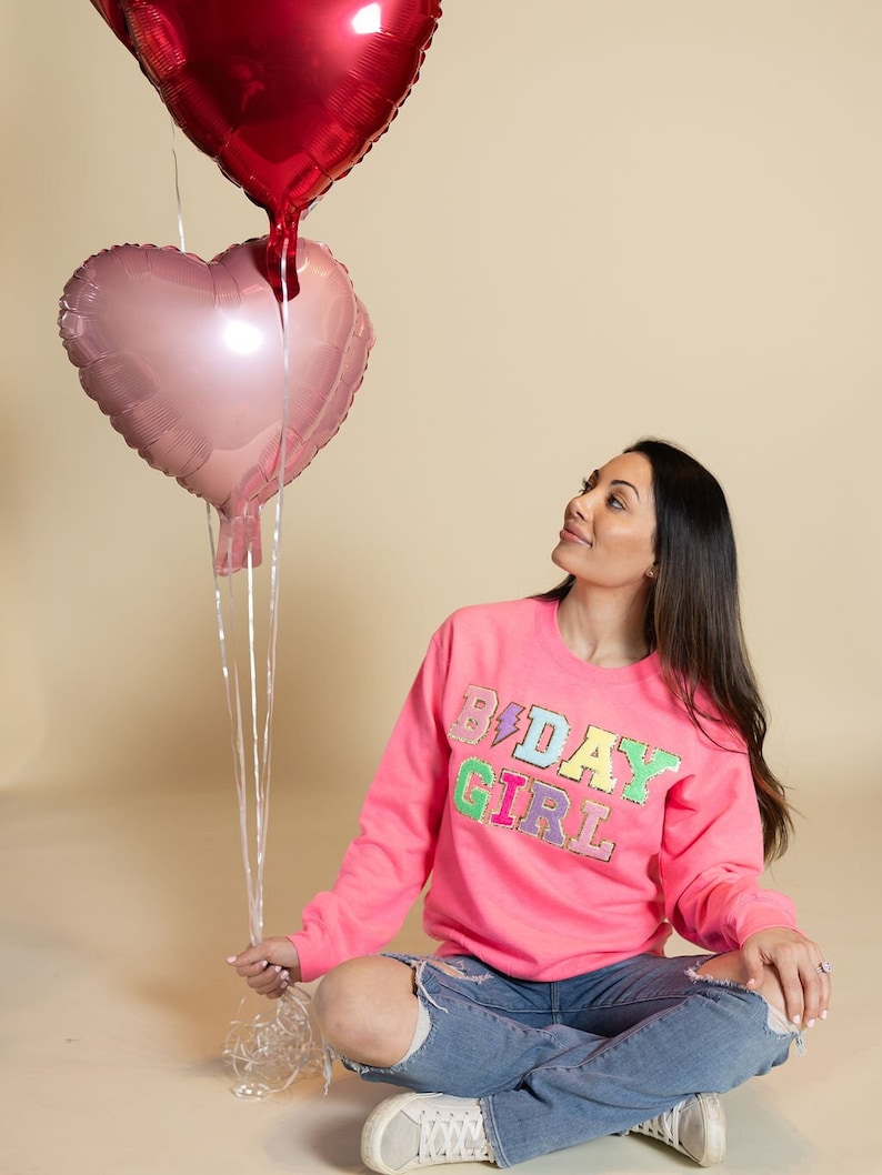 Birthday Girl Patch Sweatshirt - Lavender