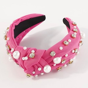 Embellished Knotted Headband, Peninsula Green main image 0