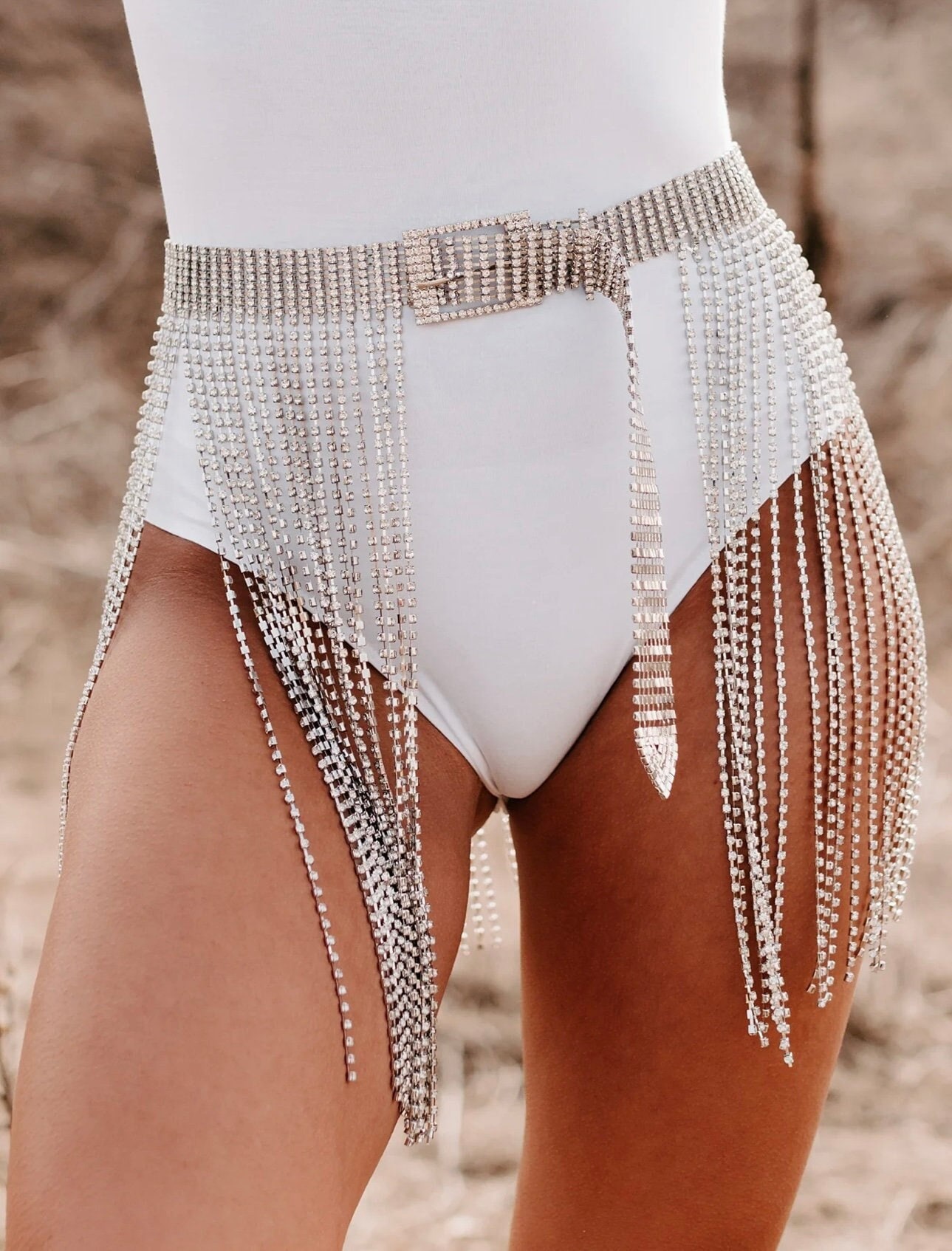 Bikini Top And Mini Skirt Sequin Fringe Set – GRAY FASHION