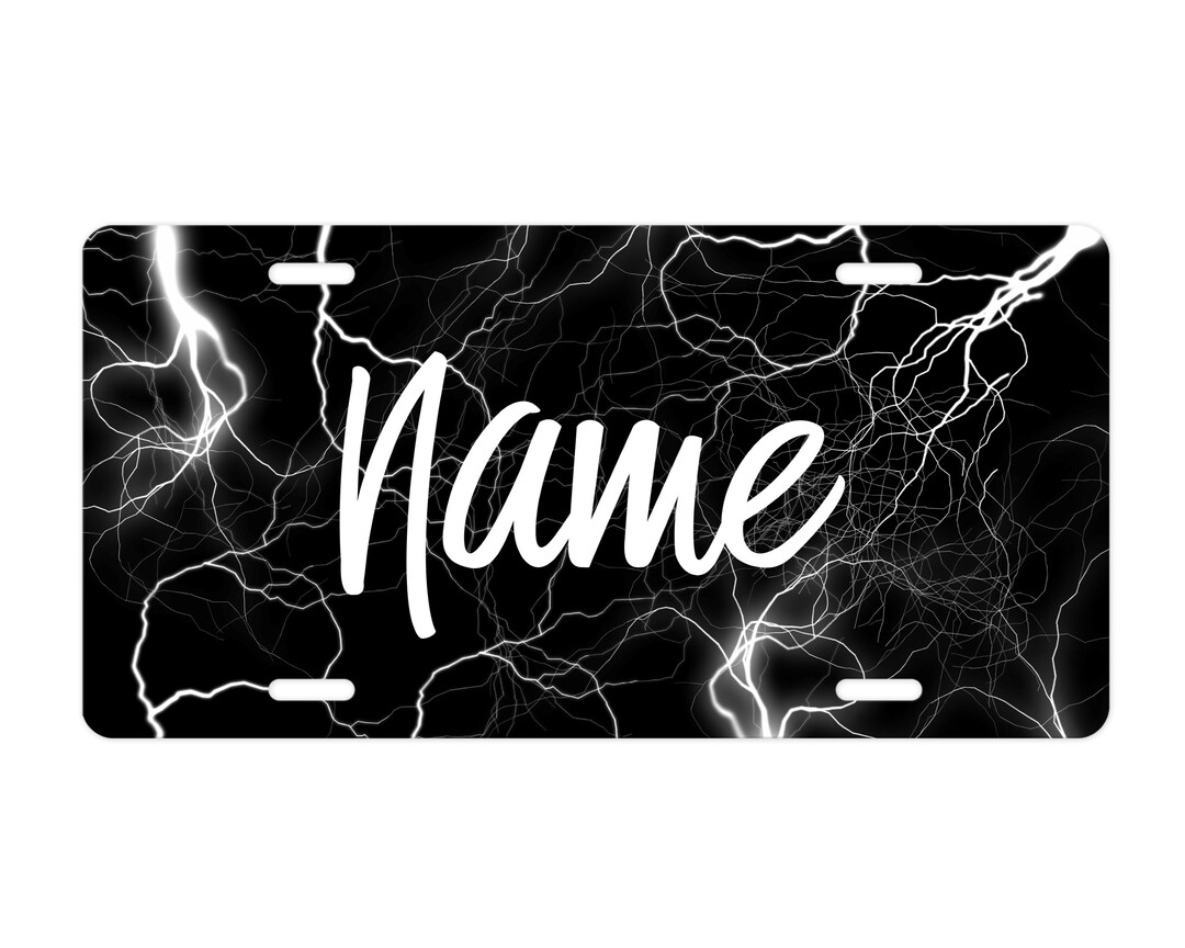Lightning License Plate Custom Sublimation License Tag Etsy