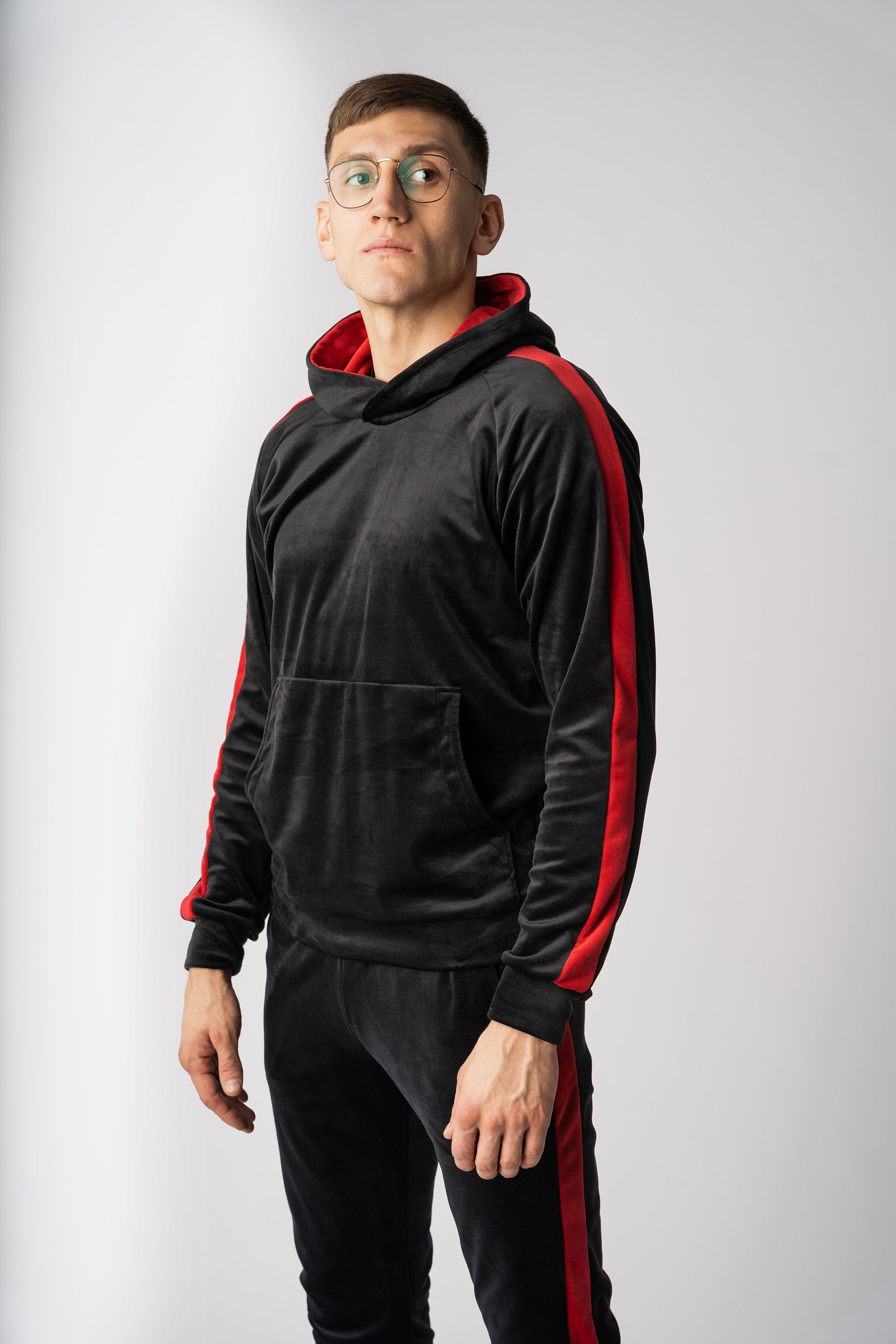Velour Tracksuit, Velour Men Leisure Set, Streetwear, Two