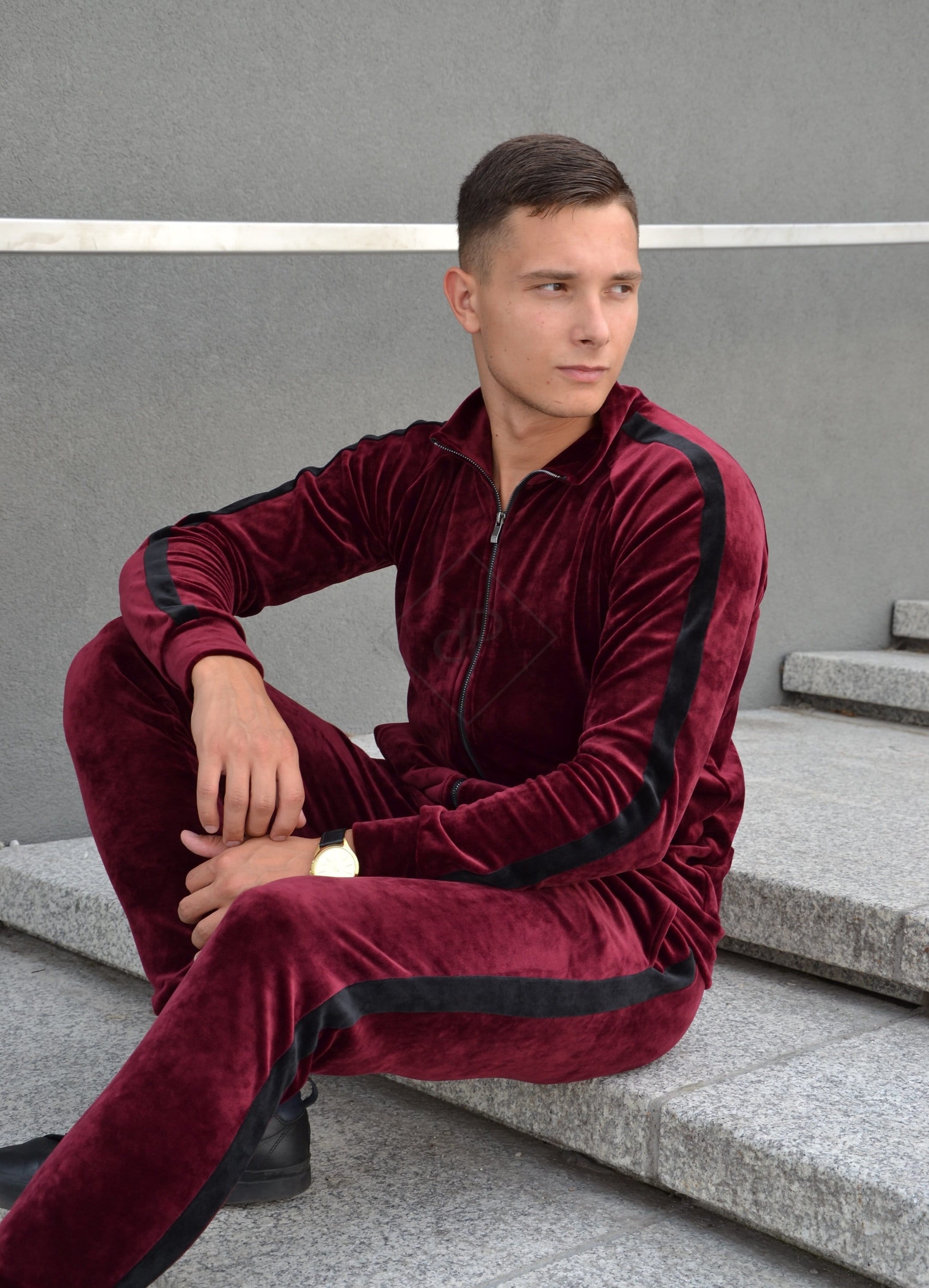 PPvelour Men's Velour Tracksuit