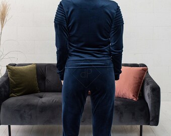 DILETTANTISME ■ Tribal Velvet Training Set up Velour Tracksuit, Velour Men Leisure Set, Streetwear, Velvet