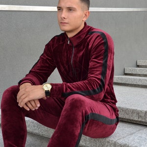 Velour Tracksuit, Velour Men Leisure set, Streetwear, Two Piece Velour Set, zdjęcie 2