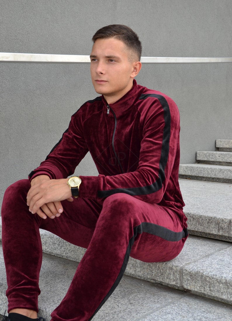 Velour Tracksuit, Velour Men Leisure set, Streetwear, Two Piece Velour Set, zdjęcie 2