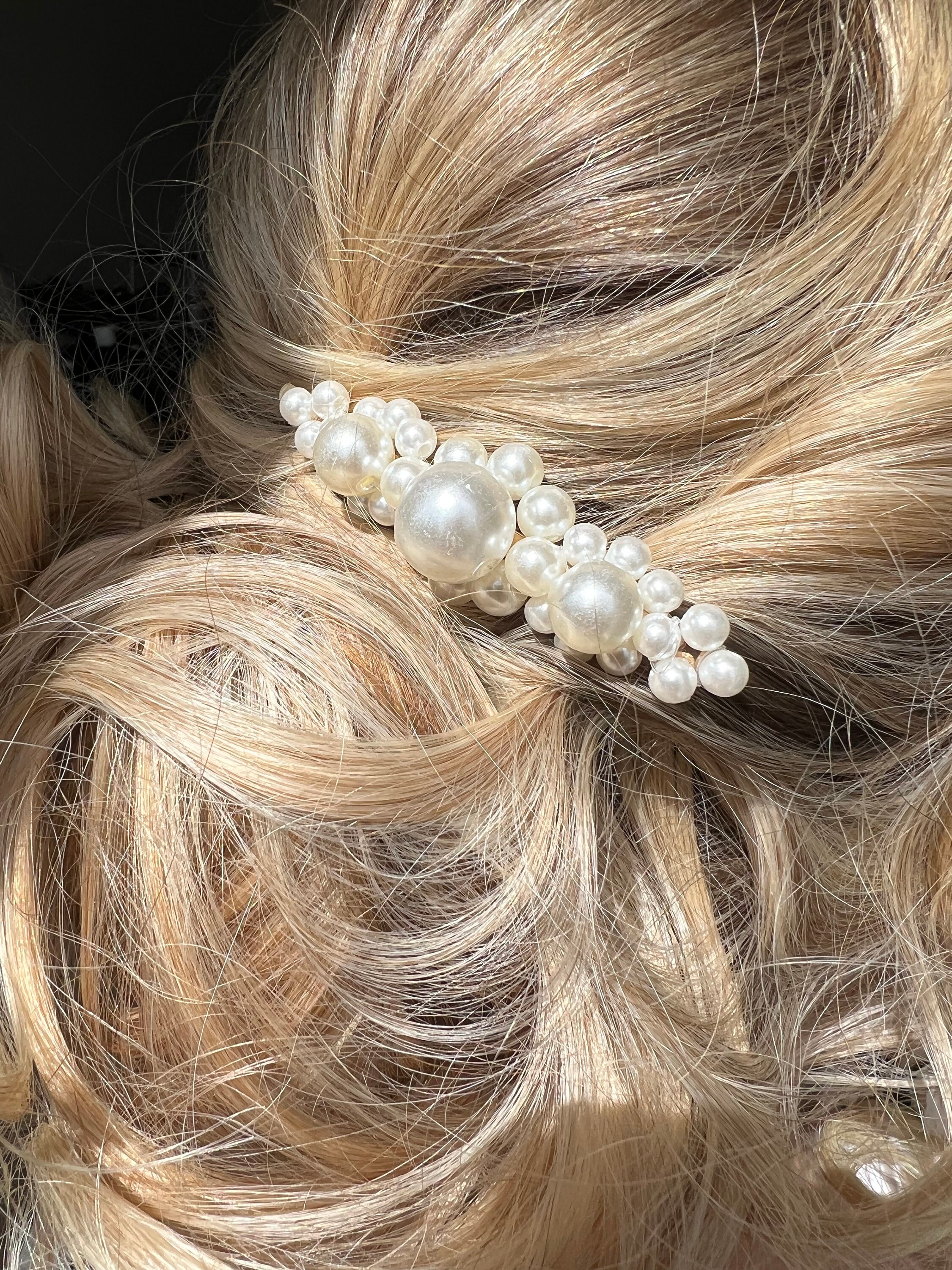 Pearl Hair Clips Set of Two Pearl Snap Clips Large Pearl Hair