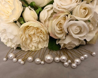 Horquillas de perla: accesorios para el cabello de novia, tono dorado (paquete de 18)