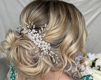 Accessori per capelli da sposa, fermaglio per capelli da sposa, pettine per capelli da sposa, regalo da damigella d'onore, fermaglio per capelli, forcina per capelli, fermaglio per capelli, tralcio per capelli, pezzo di capelli della sposa