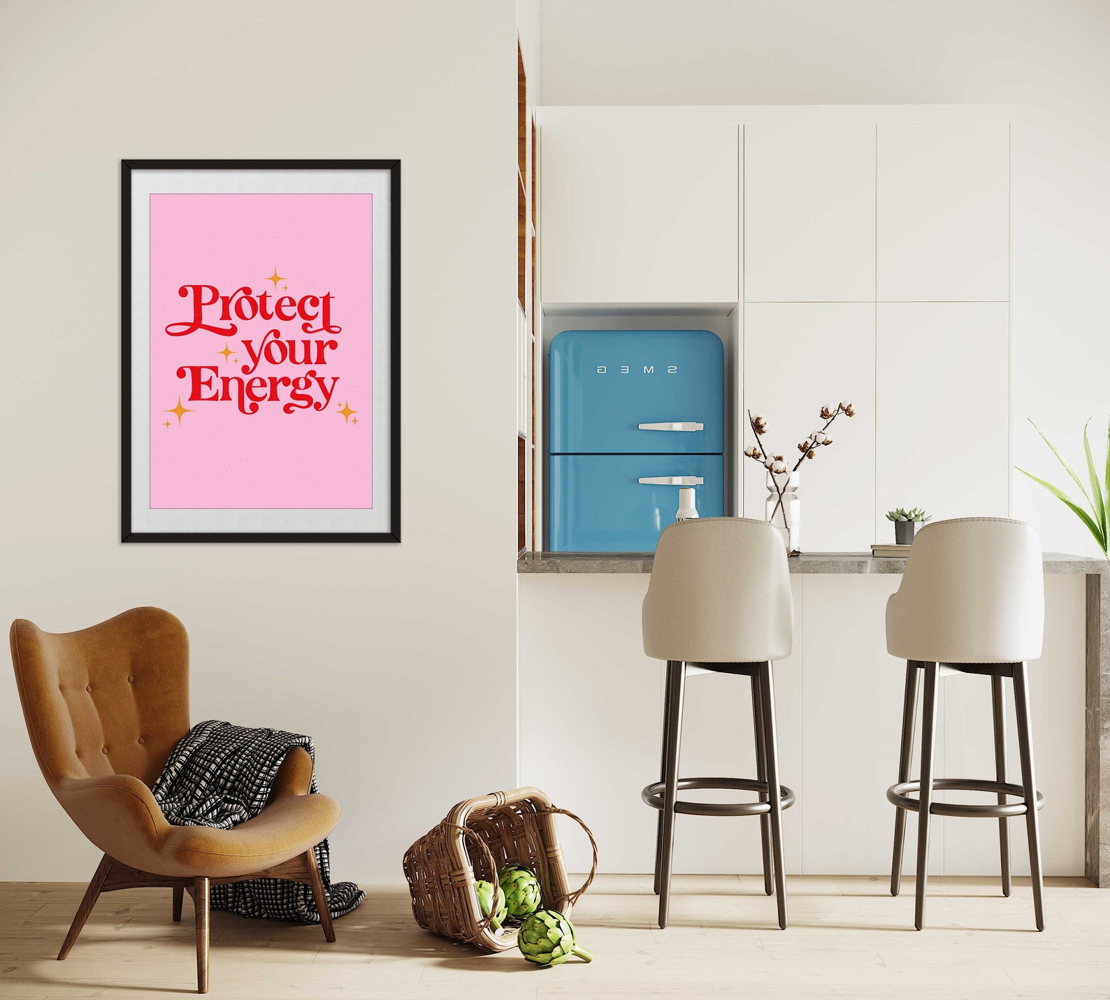 Protect Your Energy Printable Poster, Spiritual Wall Print, Good Vibes