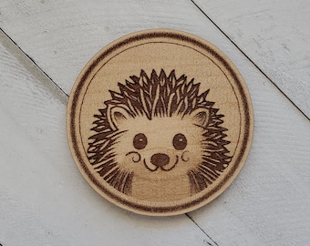 Hedgehog Wood Kitchen Magnet, Woodland Hedgehog Bulletin Board Magnet or White Board Note Holder,  Gift for Child, Hedgehog Lover, Bestie