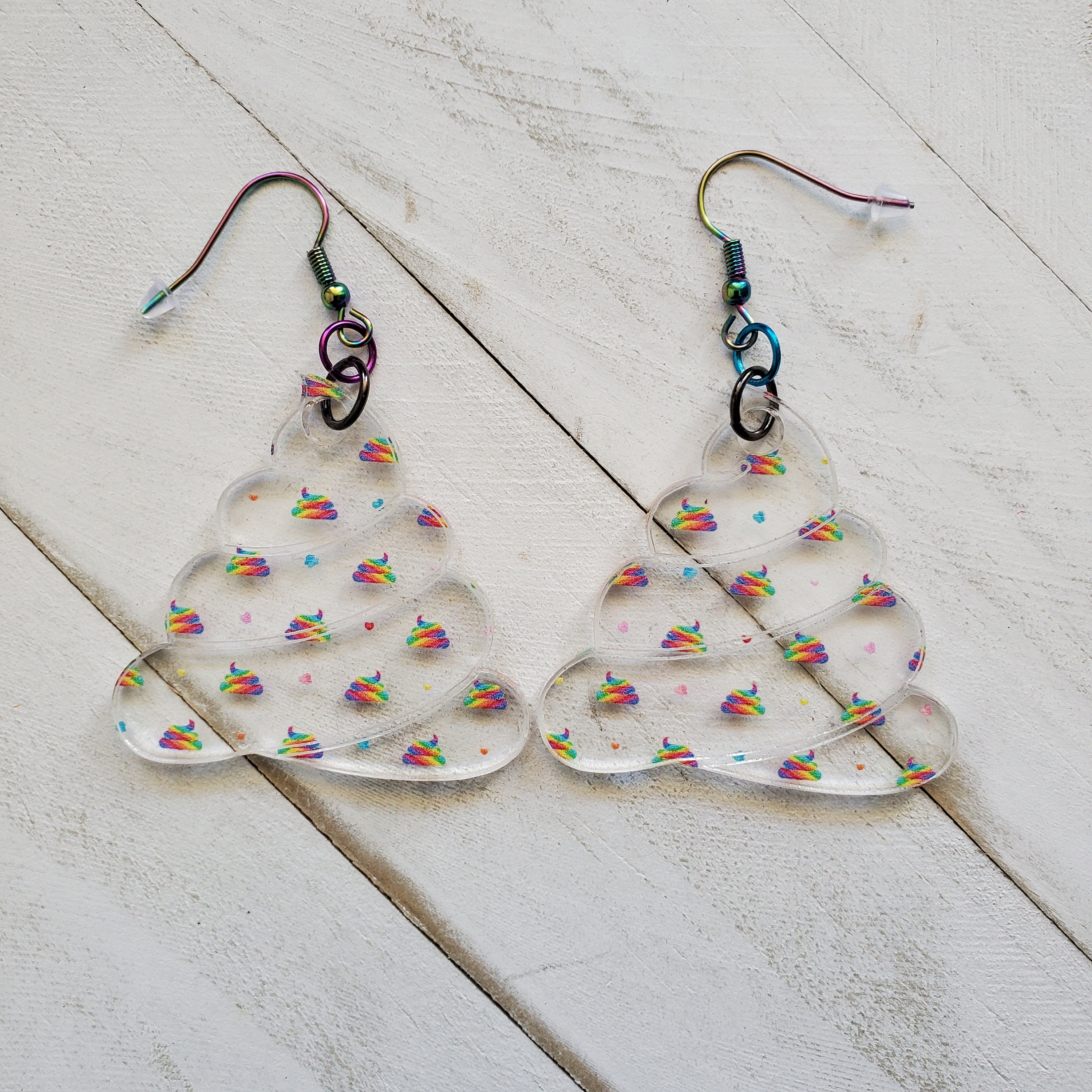 Unicorn Rainbow Poop Emoji Dangle Earrings - Etsy