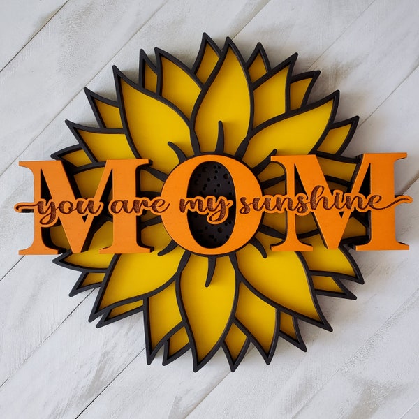 Mom You Are My Sunshine Sunflower Plaque, Birthday Gift for Mom, Mother's Day Gift, Cottagecore Sunflower Wall Decor for Mom