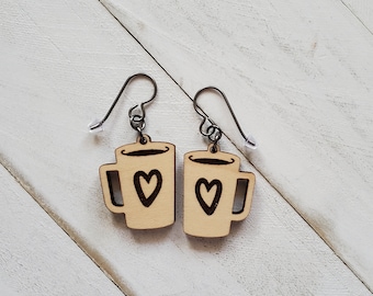 Tasse à café Boucles d'oreilles coeur