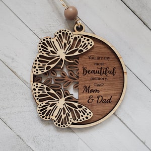 Butterfly Remembrance 2D Wood Ornament, Personalized Memorial Ornament, Memorial Gift