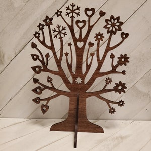 Whimsical Wooden Jewelry Tree Organizer, Gift for Her