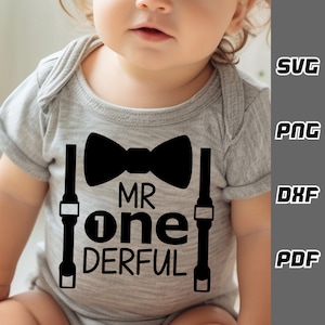 Monsieur Onederful SVG - png - dxf - pdf - fichier de coupe Cricut - joyeux anniversaire svg - chemise d'anniversaire - téléchargement numérique - svg 1er anniversaire
