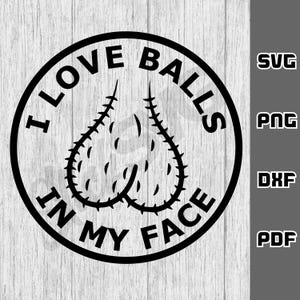 Me encantan las pelotas en mi cara SVG - png - dxf - pdf - Archivo de corte Cricut - Archivo SVG - svg grosero - svg sucio - svg ofensivo - Descarga digital - gag