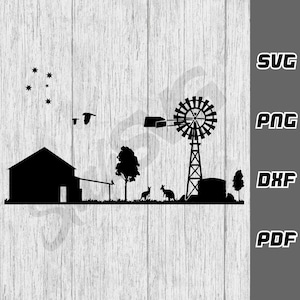 Australische Outback SVG 1 - png - dxf - pdf - Australië Outback dxf - Aussie svg - Australië svg - Australische boerderij svg - digitale download -