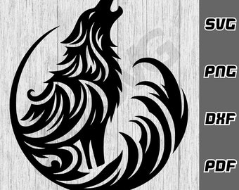 Wolf SVG - png - dxf - pdf - Cricut Cut File - Wolf howling svg - Wolf silhouette svg - wild animal svg - SVG Files - Digital Download