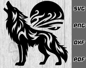 Wolf SVG - png - dxf - pdf - Cricut Cut File - Wolf howling svg - Wolf silhouette svg - wild animal svg - SVG Files - Digital Download