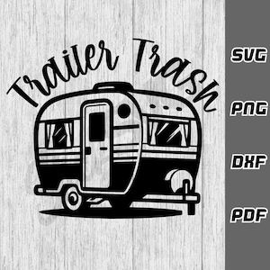 Remolque de basura SVG - png - dxf - pdf - Archivo de corte Cricut - fogata SVG - Descarga digital - Archivos SVG - camping SVG - caravana SVG - techo elevable SVG