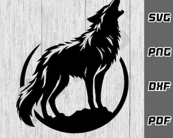 Wolf SVG - png - dxf - pdf - Cricut Cut File - Wolf howling svg - Wolf silhouette svg - wild animal svg - SVG Files - Digital Download