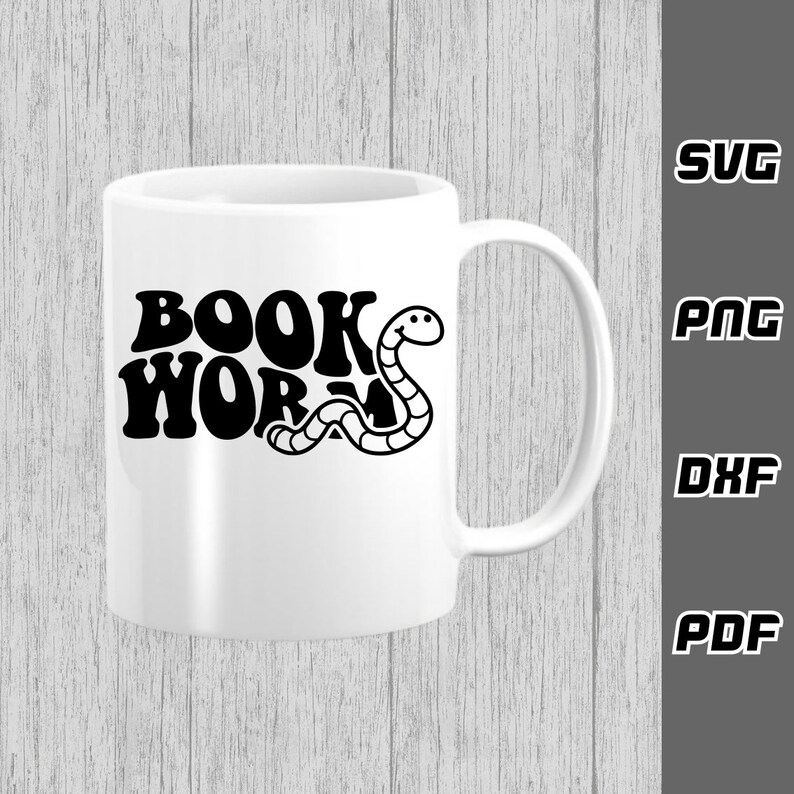 Bookworm SVG - Png - Pdf - Cricut Cut File - Book Lover Svg - Reading ...