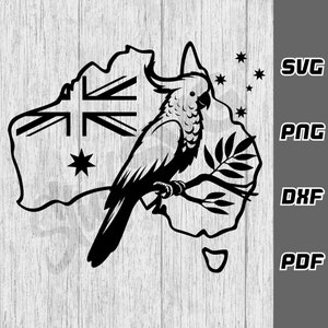Australien Kakadu svg - png - dxf - pdf - Cricut Cut Datei - Cut File - Kreuz des Südens svg - Aussie svg - svg Dateien - digitaler Download