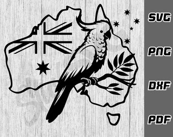 Australia Cockatoo svg - png - dxf - pdf - Cricut Cut File - Cut File - Southern Cross svg - Aussie svg - svg Files - digital download