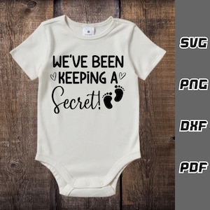 Wir haben ein Geheimnis SVG - png - dxf - pdf - Cricut Schnitt - Baby svg - Digitaler Download - SVG-Dateien - Schwangerschaftansage Mama svg