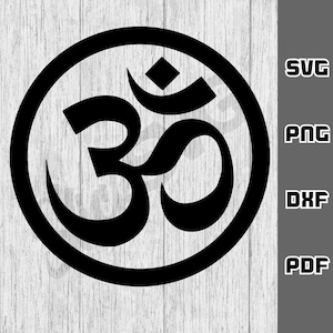 Om aum SVG - png - dxf - pdf - fichier de coupe Cricut - fichiers SVG - om svg - méditation svg - yoga svg - téléchargement numérique - hindouisme svg - sacré