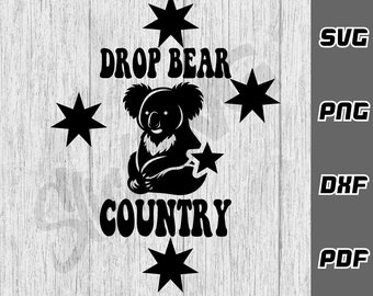 Drop bear country svg - png - dxf - pdf - Cricut Cut File - Cut File - Southern Cross svg - Koala svg - svg Files - digital download