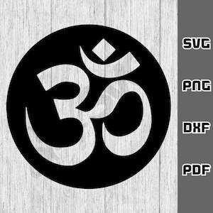 Om aum SVG - png - dxf - pdf - fichier de coupe Cricut - fichiers SVG - om svg - méditation svg - yoga svg - téléchargement numérique - hindouisme svg - sacré