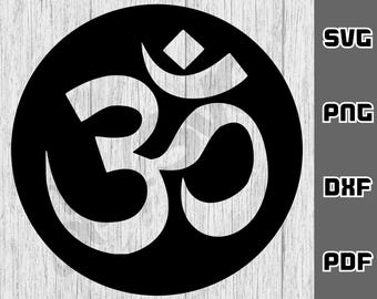 Om aum SVG - png - dxf - pdf - Cricut Schnitt - SVG-Dateien - Om svg - Meditation svg - Yoga svg - digitaler Download - Hinduismus svg - heilig