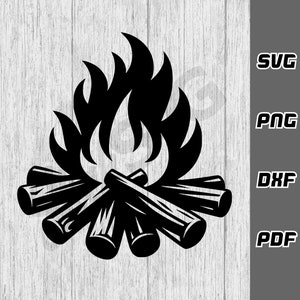 Camp Fire SVG - png - dxf - pdf - Cricut Cut File - falò in formato SVG - Download digitale - File SVG - campeggio in formato SVG - falò in formato SVG - fiamma in formato SVG