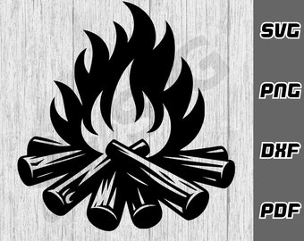 Camp Fire SVG - png - dxf - pdf - Cricut Cut File - campfire svg - Digital Download - SVG Files - camping svg - bonfire svg - flame svg