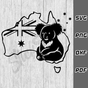 Australien Koala svg - png - dxf - pdf - Cricut Cut File - Cut File - Kreuz des Südens svg - Aussie svg - svg Dateien - digitaler Download