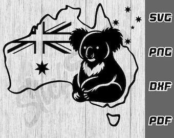 Australia Koala svg - png - dxf - pdf - Cricut Cut File - Cut File - Southern Cross svg - Aussie svg - svg Files - digital download